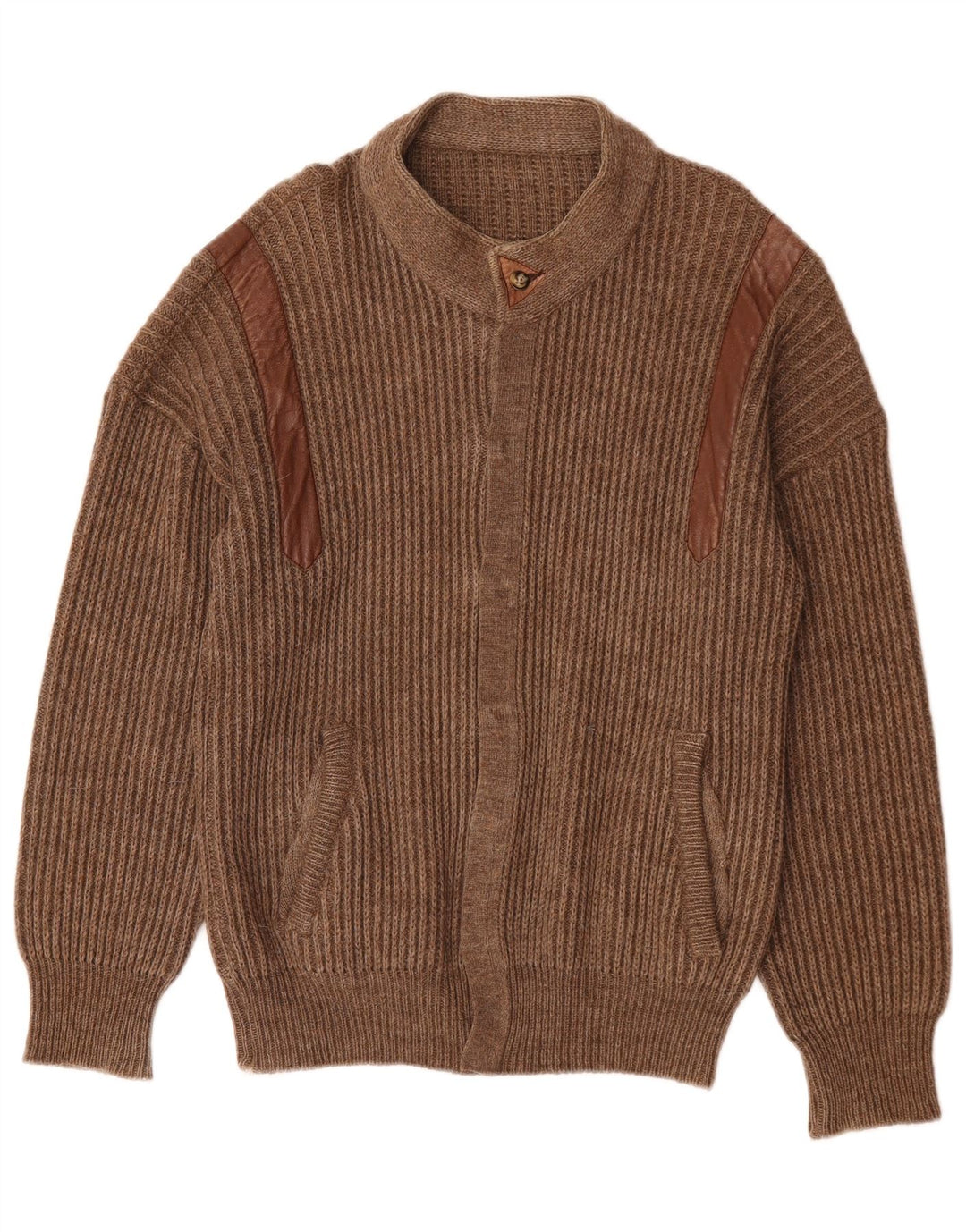 Sweter męski w stylu vintage, duży, brązowy
