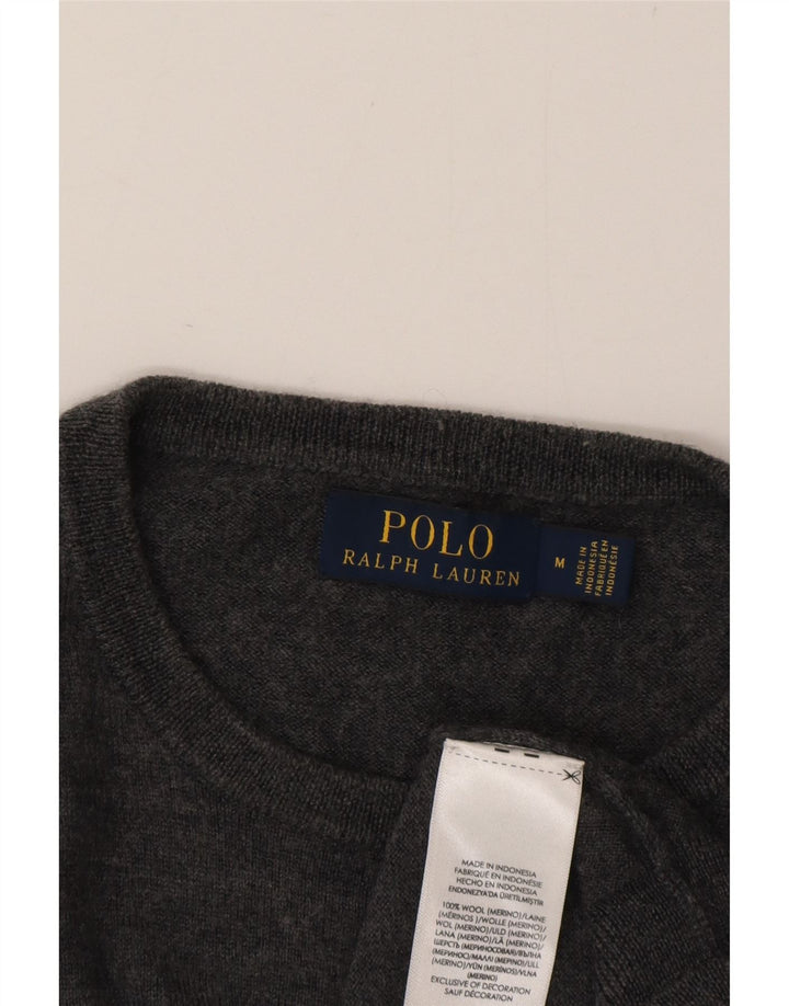 Męski sweter z okrągłym dekoltem Polo Ralph Lauren, średnioszary, wełniany