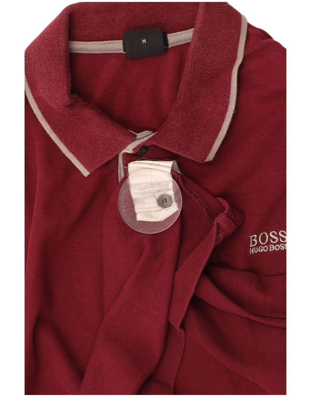 Męska koszulka polo HUGO BOSS, średnia, bordowa bawełna