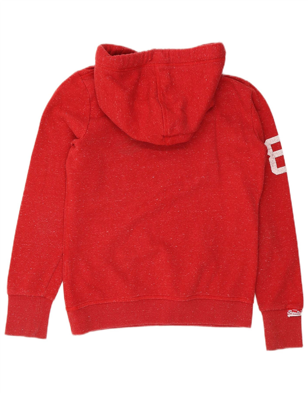 Męski sweter z kapturem i grafiką Superdry, poliester w kolorze średniej czerwonej plamki