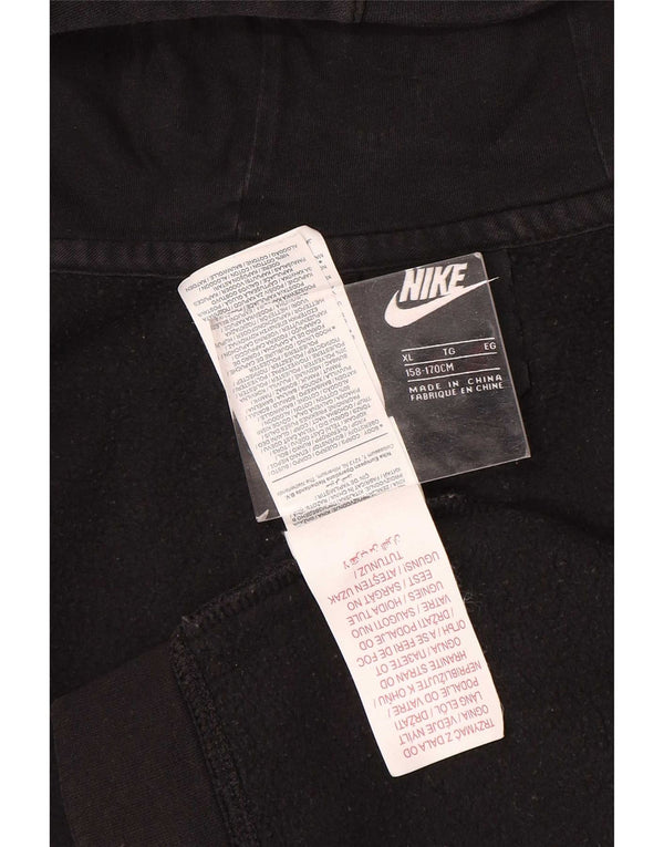 Chłopięcy sweter z kapturem i zamkiem Nike, 13-14 lat, XL, czarna bawełna