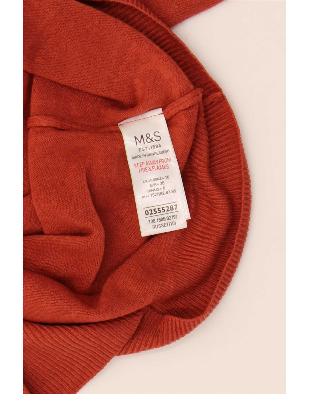 Marks & Spencer Damski sweter z golfem, UK 10, mały, bordowy