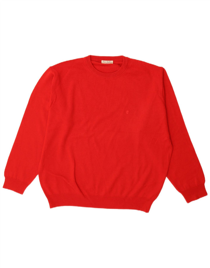 Męski sweter Pierre Cardin z okrągłym dekoltem, duży, czerwony akryl