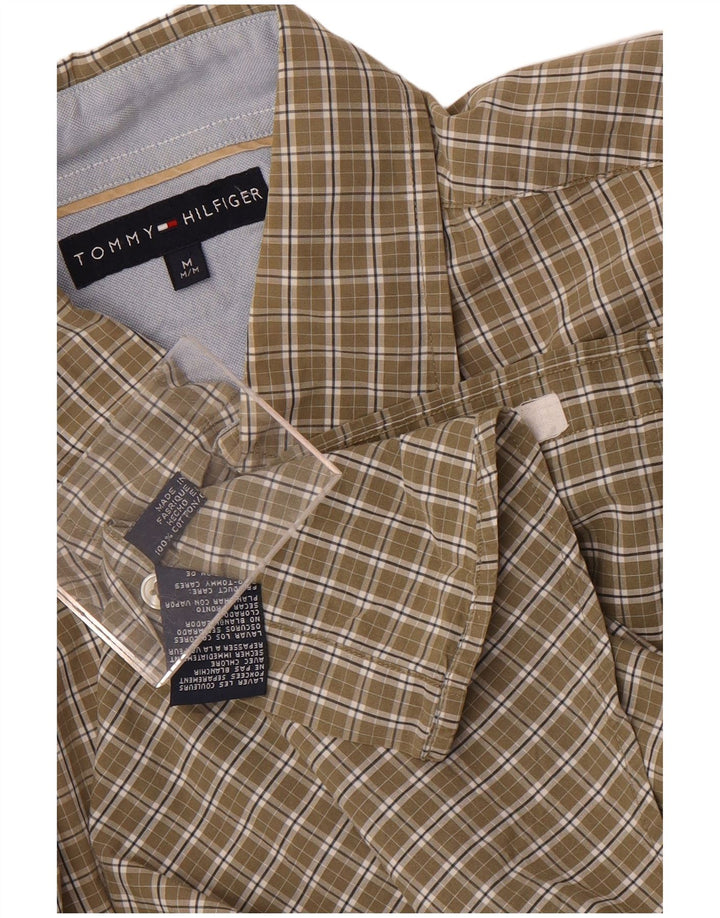Koszula męska Tommy Hilfiger, bawełniana kratka, średnia khaki