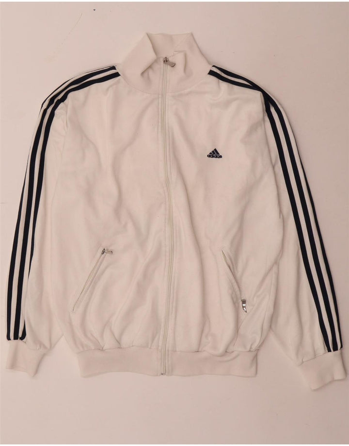 Adidas Męska kurtka dresowa o regularnym kroju UK 36/38 Mały biały poliester