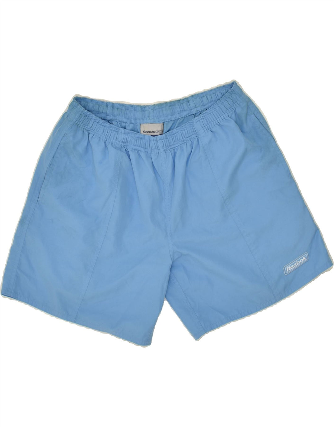 REEBOK Boys Graphic Sport Shorts 12-13 Years Large Blue Polyester Vintage Reebok and Second-Hand Reebok from Messina Hembry 