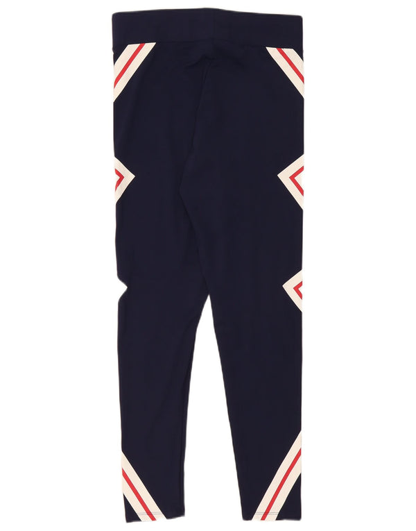 Damskie legginsy Fila Graphic UK 14, duże, granatowe, geometryczne, z poliestru