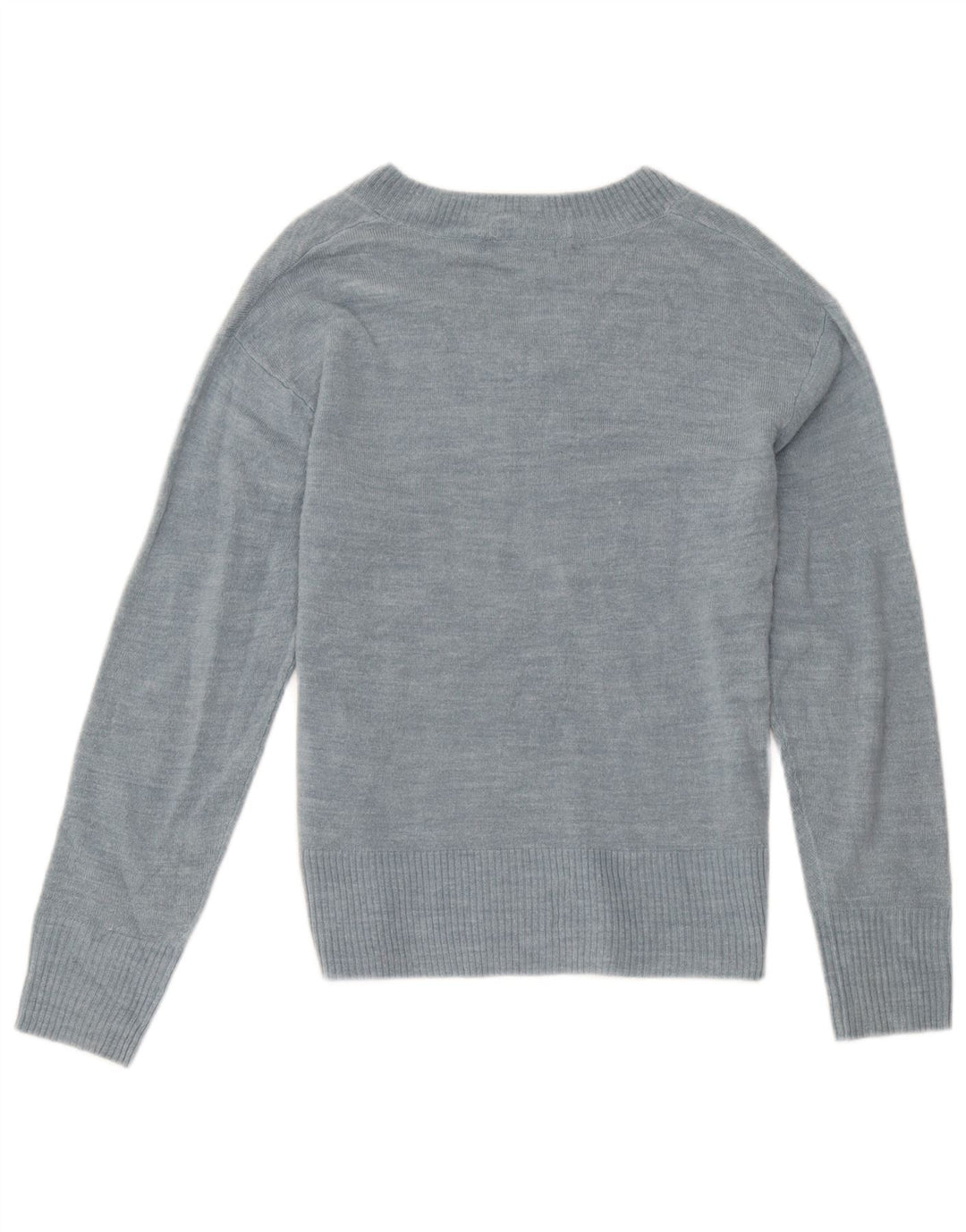 Marks & Spencer Damski sweter z dekoltem w kształcie litery V, UK 12, średni niebieski akryl