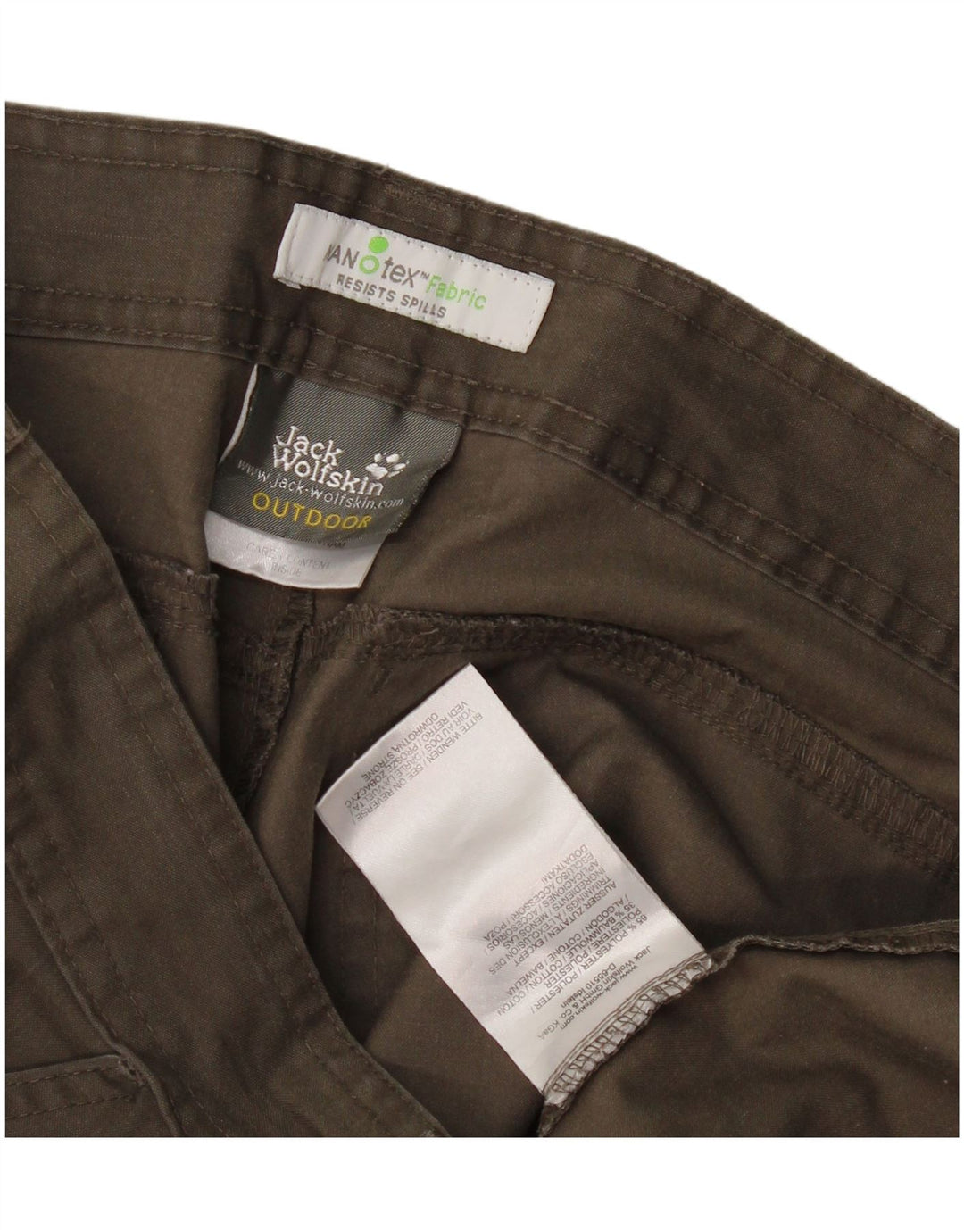 Damskie proste spodnie cargo Jack Wolfskin, średnie W30 L30 Khaki, poliester