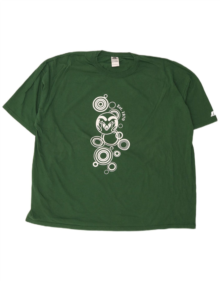 Męski T-shirt z grafiką RUSSELL ATHLETIC, 3XL, zielony