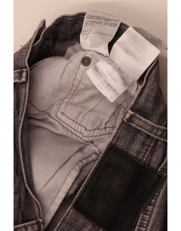 Męskie jeansy Levi's W32 L34 Szara bawełna