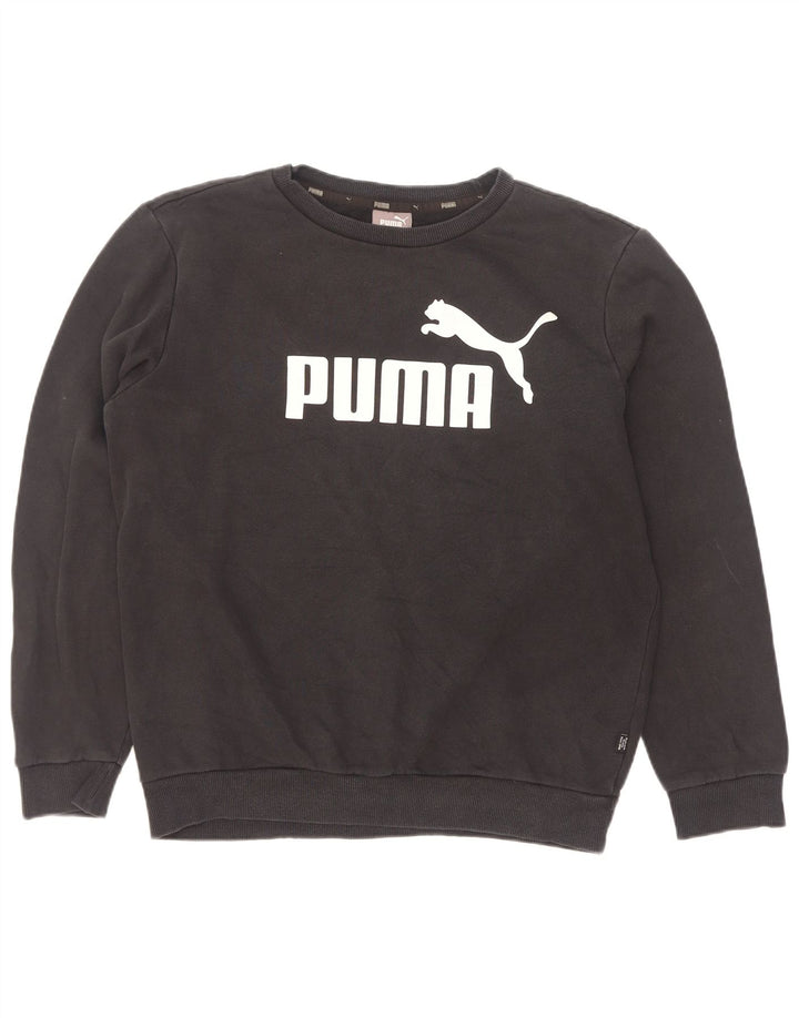 Męska bluza z grafiką Puma, mała, czarna, bawełniana