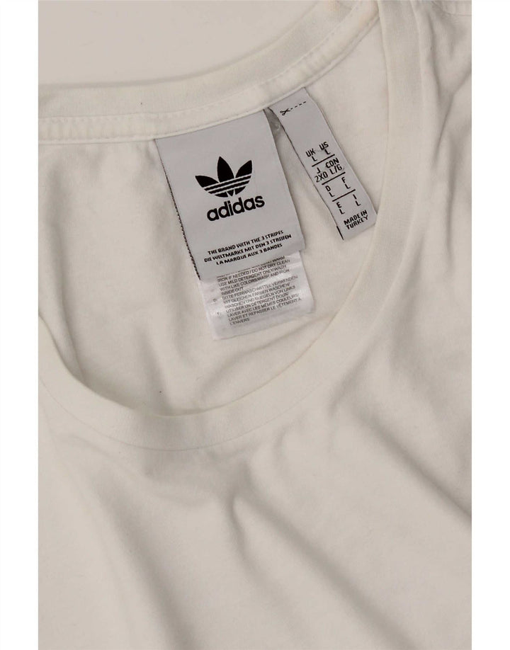Adidas Męska Koszulka Top Duża Biała Bawełna
