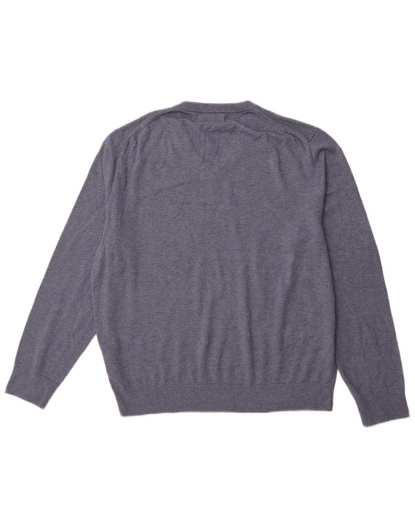 Męski sweter NAUTICA Navtech z dekoltem w kształcie litery V, duży, niebieski, bawełniany