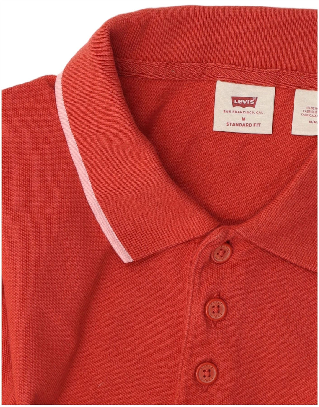 Męska koszulka polo o standardowym kroju LEVI'S, średnio czerwona