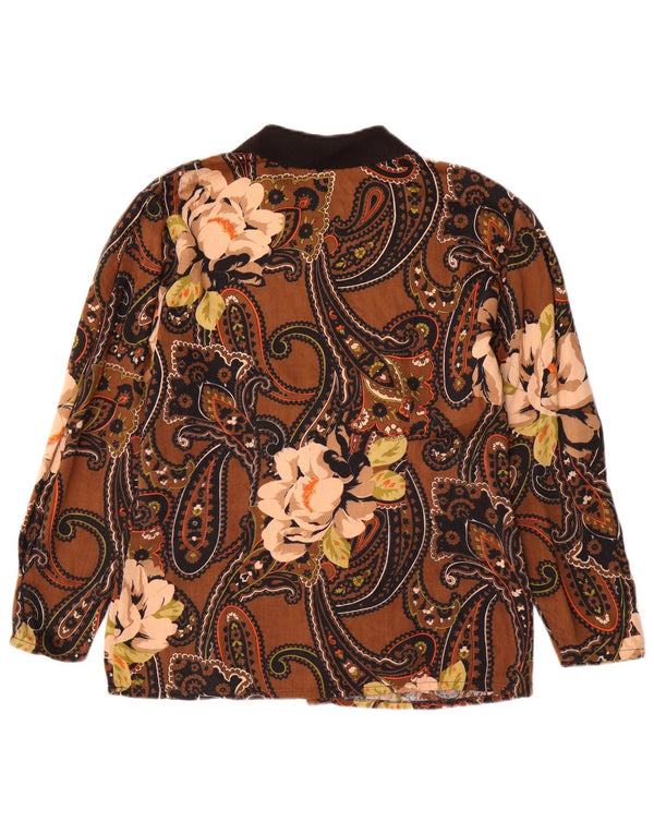 Koszula damska VINTAGE UK 14 Średni brąz Paisley