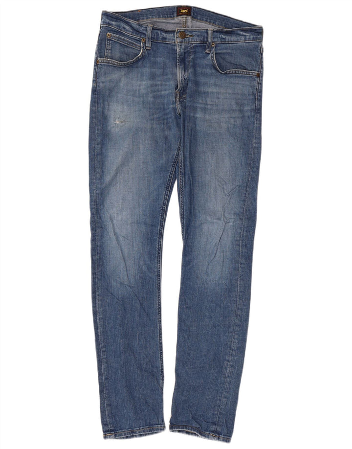 Lee Męskie Luke Slim Jeans W30 L32 Niebieskie bawełniane