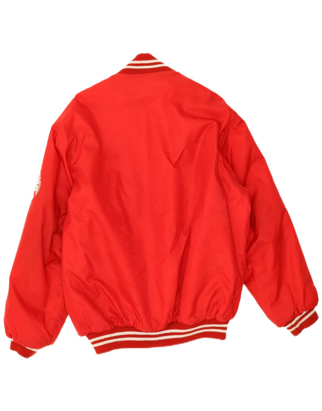 Męska kurtka varsity w stylu vintage, UK 38, średni czerwony poliamid