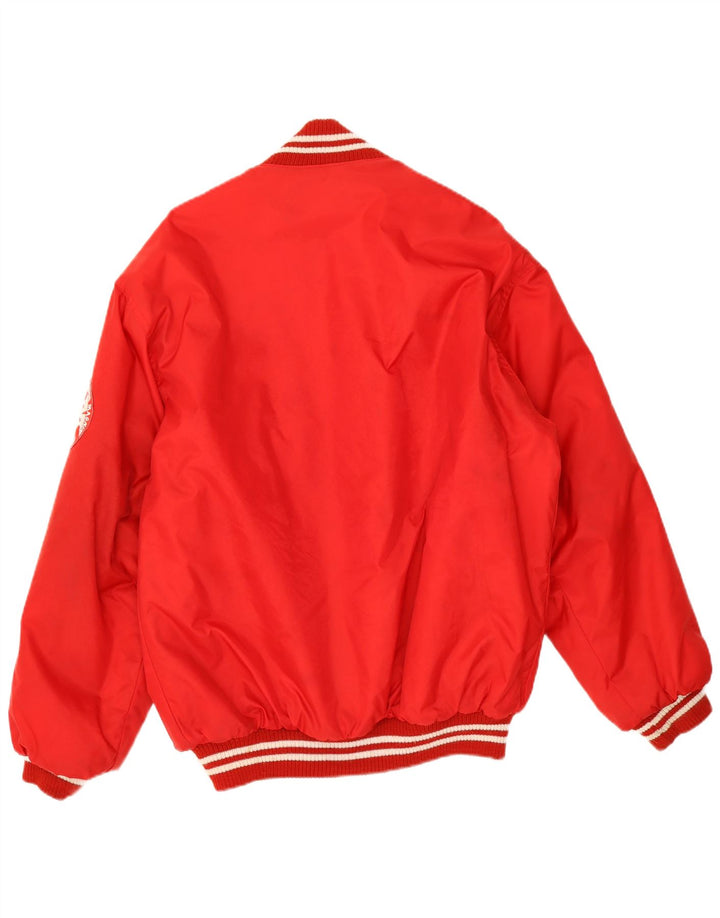 Męska kurtka varsity w stylu vintage, UK 38, średni czerwony poliamid