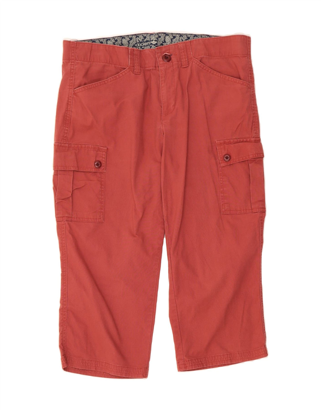 DOCKERS Womens Cargo Capri Trousers US 8 Medium W32 L19  Red Cotton Vintage Dockers and Second-Hand Dockers from Messina Hembry 