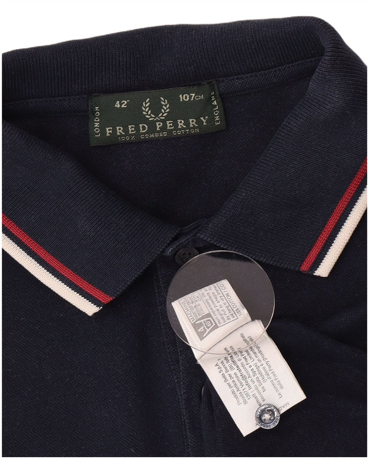 Męska koszulka polo Fred Perry, średnia, granatowa, bawełniana