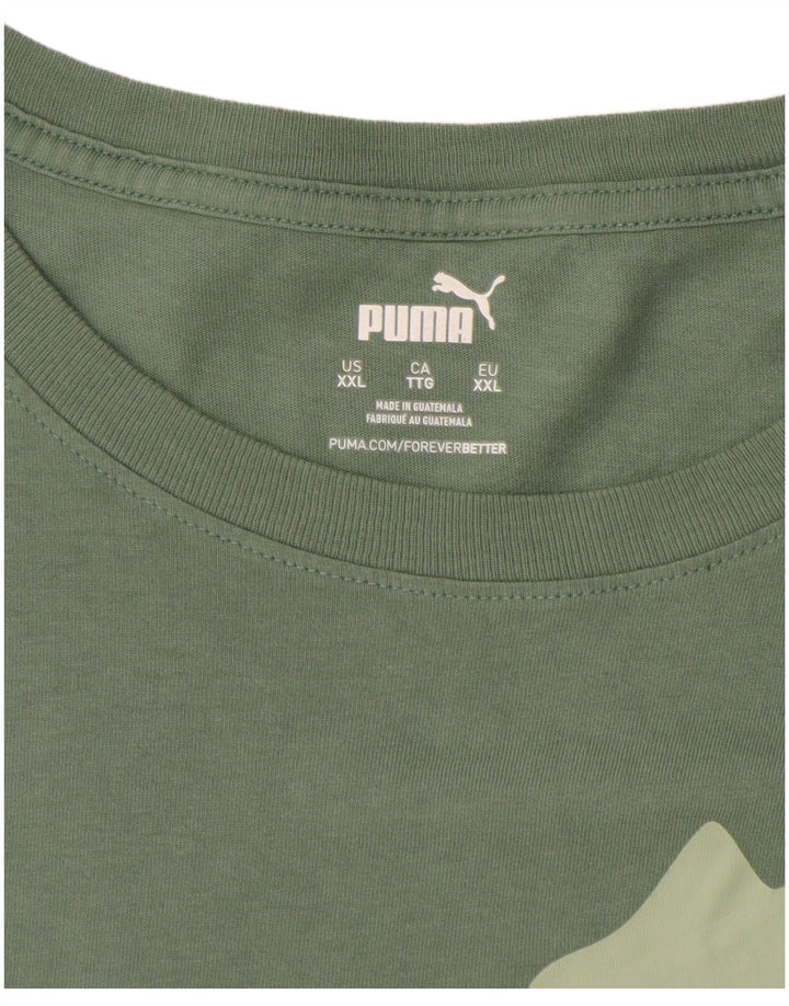 Męski T-shirt z grafiką PUMA Top 2XL Zielona bawełna