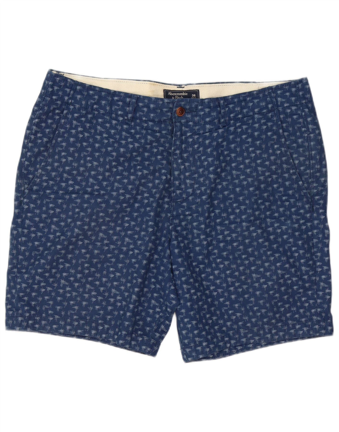 Męskie spodenki chino Abercrombie & Fitch w abstrakcyjny wzór W36, duże, granatowe