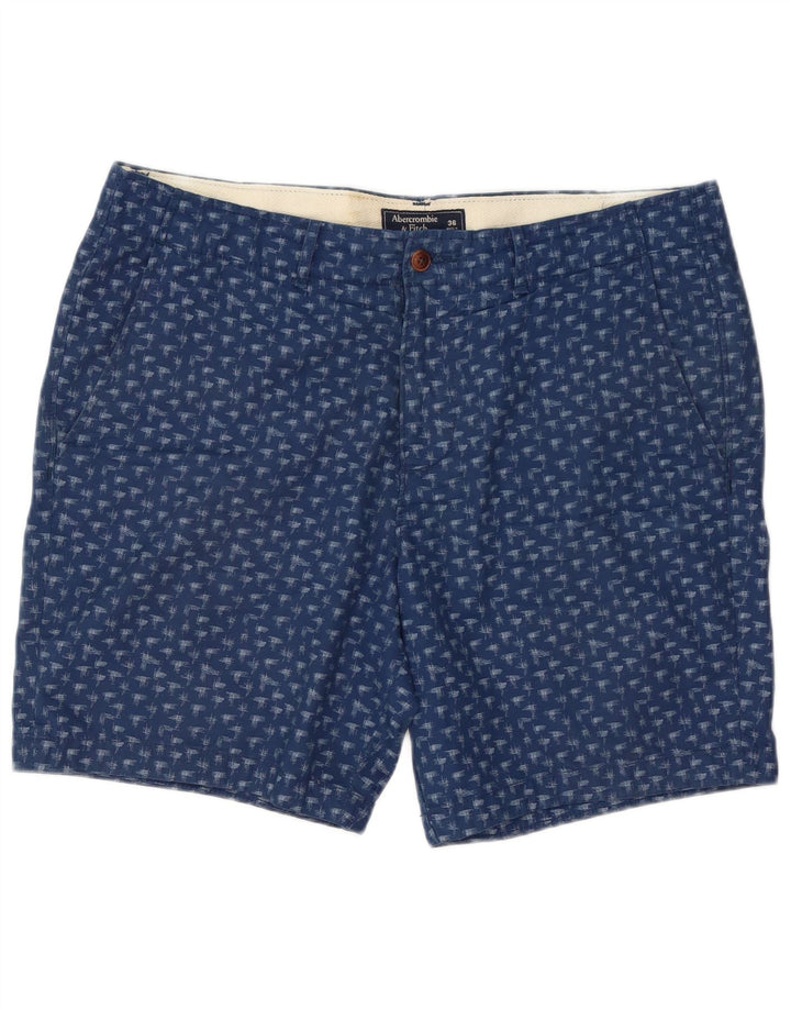 Męskie spodenki chino Abercrombie & Fitch w abstrakcyjny wzór W36, duże, granatowe