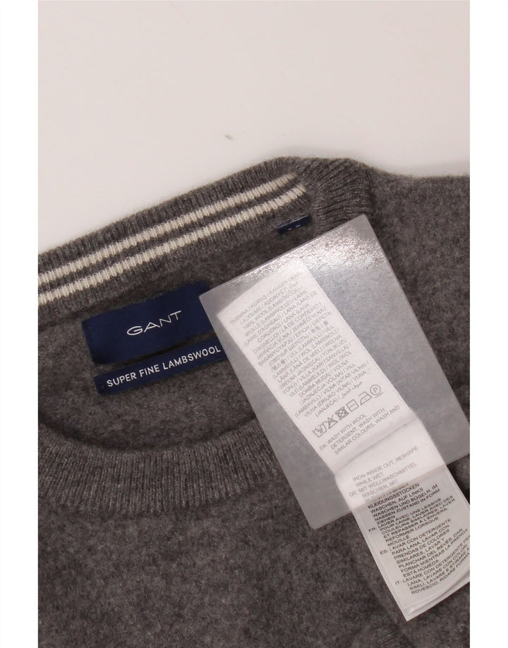 Sweter damski Gant z okrągłym dekoltem, UK 14, średnioszary, wełniany