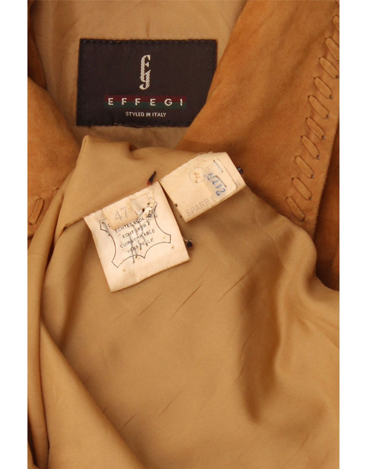 Damska kurtka zamszowa Effegi IT 47, duża brązowa skóra