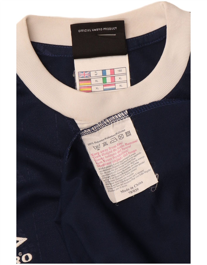 Męski graficzny top Umbro z długim rękawem XL, granatowy, geometryczny poliester