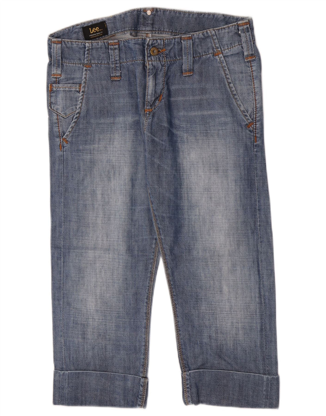 Damskie jeansy Lee Key West Capri W29 L21 Niebieskie bawełniane