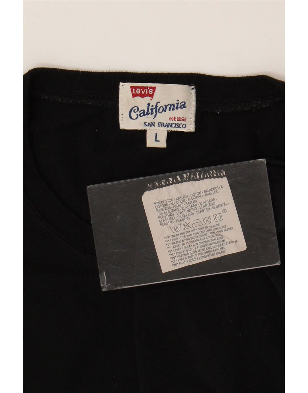 Męski top LEVI'S z długim rękawem, duży, czarny, bawełniany