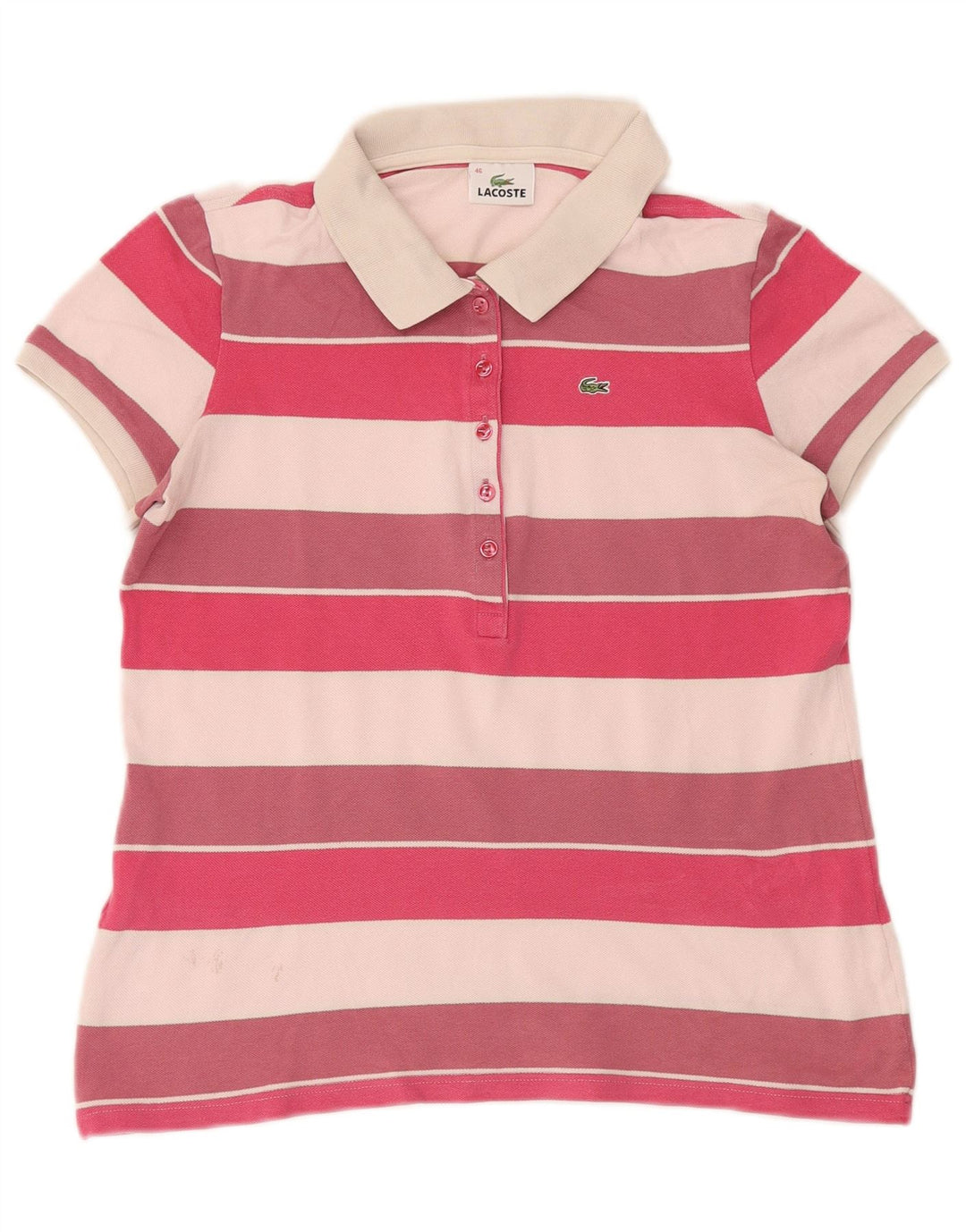 Damska koszulka polo Lacoste, rozmiar 46, XL, wielokolorowa, bawełniana w paski