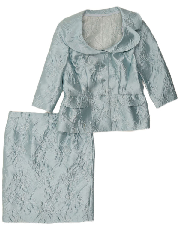 Emanuel Ungaro Womens 3/4 Sleeve 2 Piece Skirt Set UK 12 Medium W30 Blue