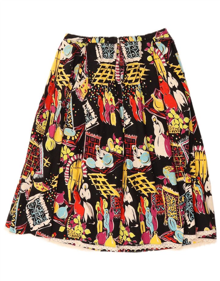 VINTAGE Womens Abstract Pattern A-Line Skirt W26 Small Black