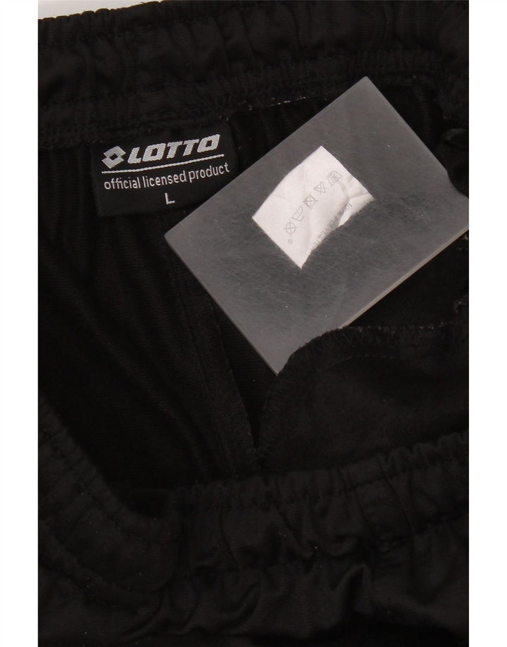 Męskie spodnie dresowe Lotto, duże, czarne, poliestrowe