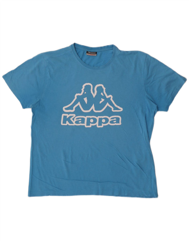 Męski T-shirt z grafiką Kappa, duży, niebieski