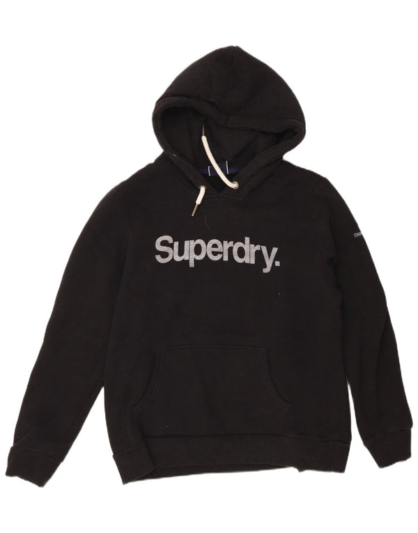 Damski sweter z kapturem Superdry Graphic UK 16, duży, czarny, bawełniany