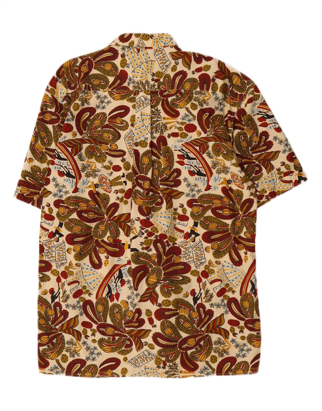 Koszula męska z krótkim rękawem w stylu vintage, średnia wielobarwna bawełna Paisley