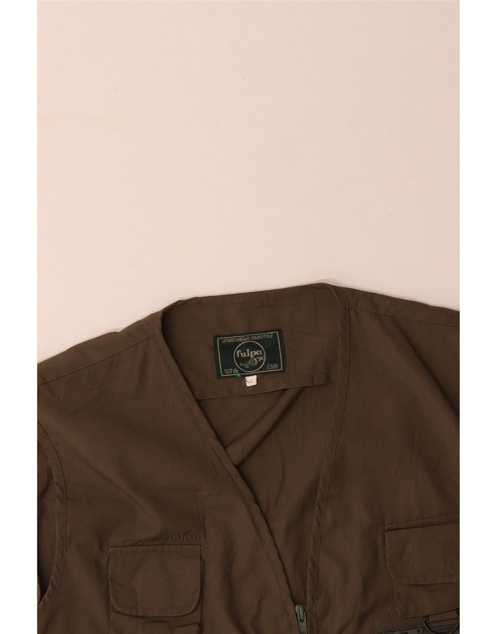 Męska kamizelka Utility VINTAGE UK 40, duża, brązowa, bawełniana