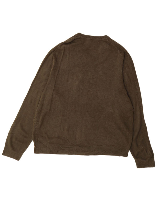 Męski sweter Dockers z dekoltem w kształcie litery V, 2XL, akryl w kolorze khaki