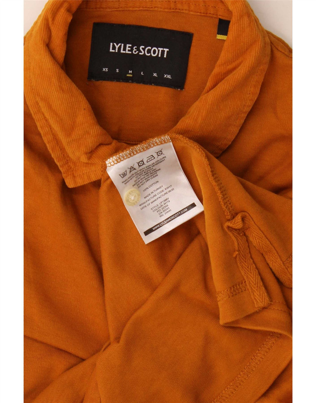 Męska koszulka polo z długim rękawem Lyle & Scott, średnia, pomarańczowa, bawełniana