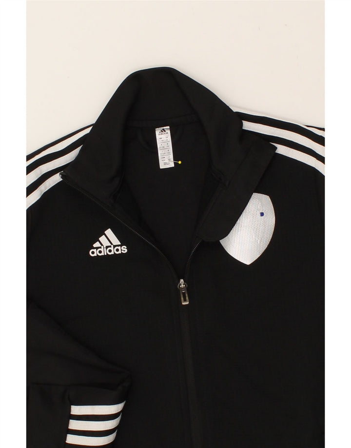ADIDAS Boys Climalite Graphic Tracksuit Top Jacket 11-12 Years Black Vintage Adidas and Second-Hand Adidas from Messina Hembry 