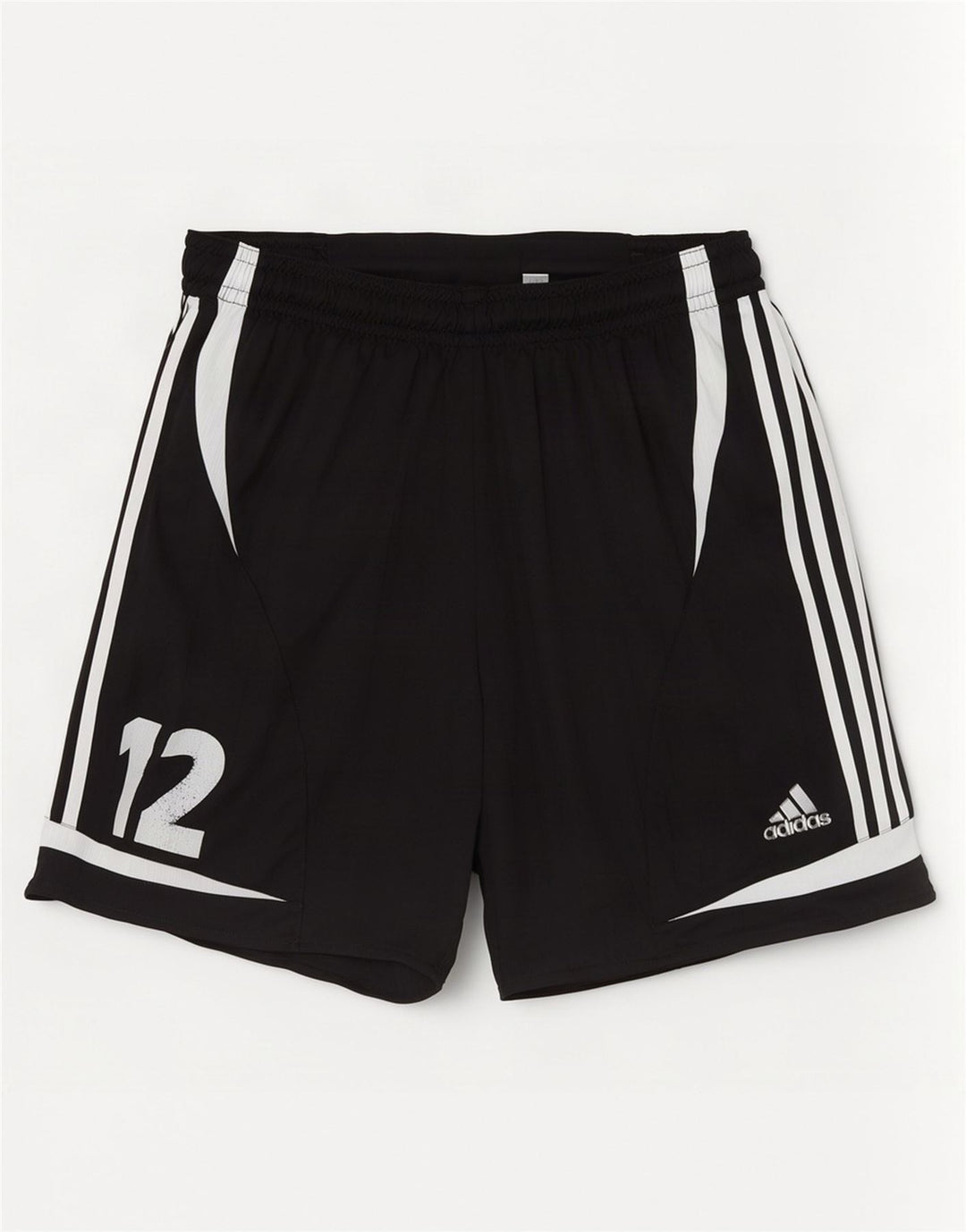 Męskie spodenki sportowe Adidas z grafiką, średni czarny poliester z blokami kolorów