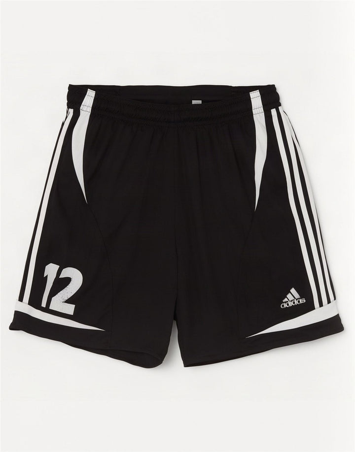 Męskie spodenki sportowe Adidas z grafiką, średni czarny poliester z blokami kolorów