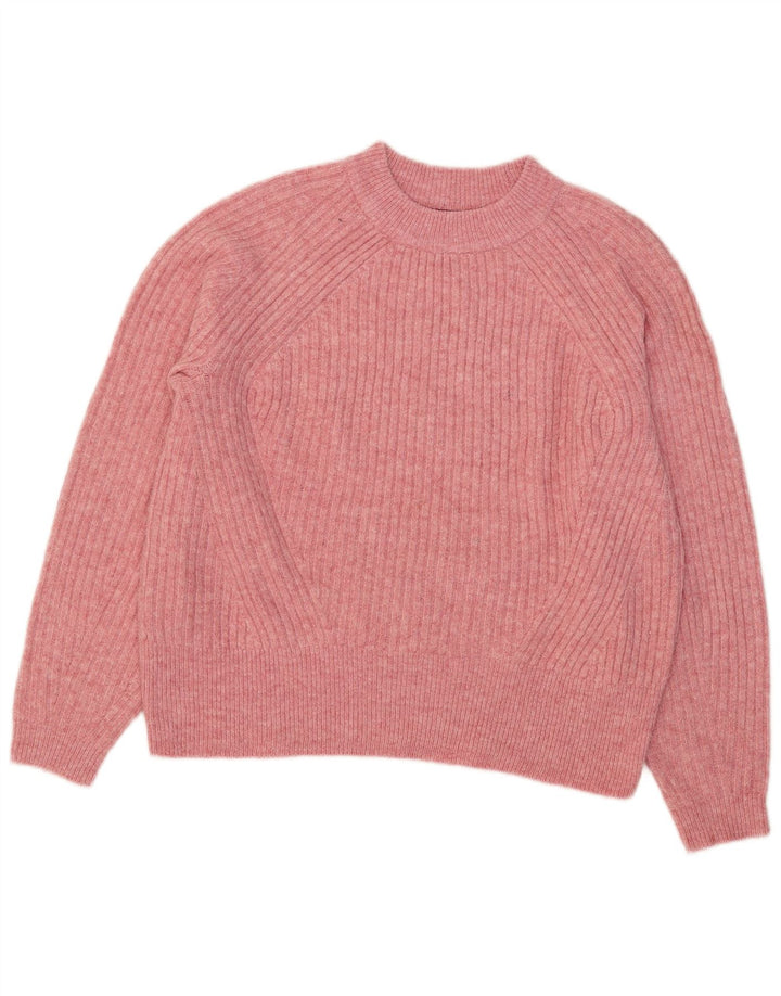 Marks & Spencer Damski sweter z okrągłym dekoltem, UK 14, średni różowy akryl