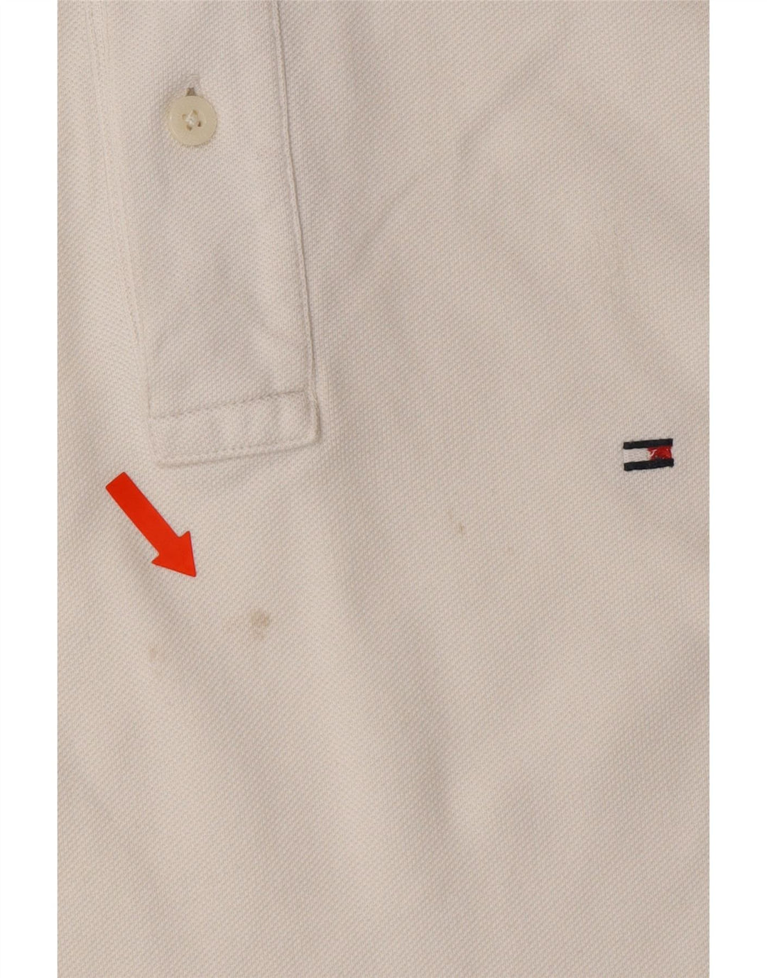 TOMMY HILFIGER Mens Polo Shirt Large White Cotton Vintage Tommy Hilfiger and Second-Hand Tommy Hilfiger from Messina Hembry 