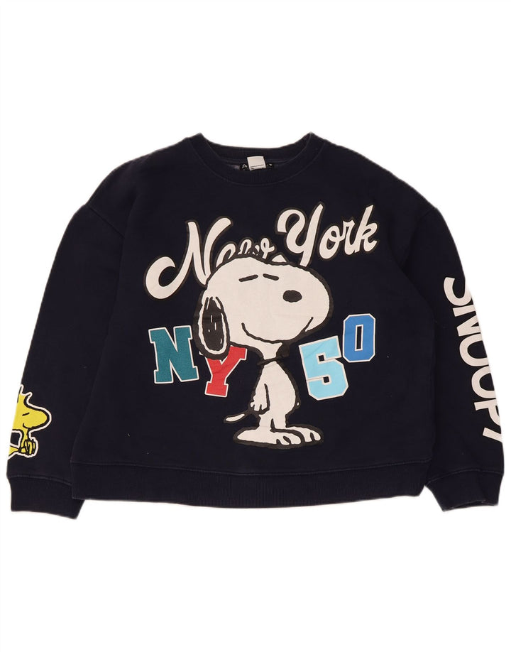 Bluza damska Zara Crop Sweter UK 14 Średni granatowy bawełniany