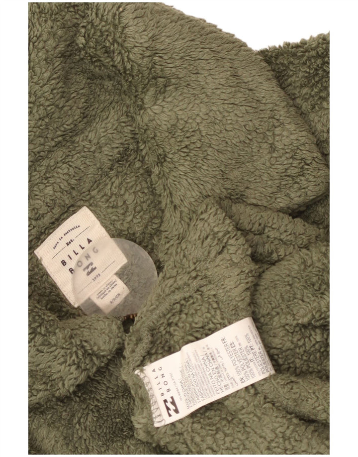 Damska, oversize'owa kurtka polarowa Billabong UK 10, mała, zielona, poliestrowa